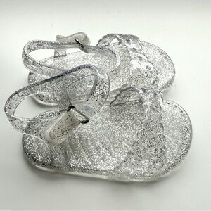 Old Navy Baby Glitter Sandals with Velcro Strap 0-3 months NWOT